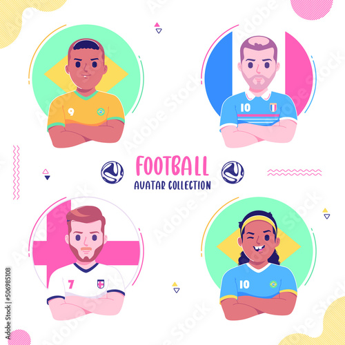 legendary football player avatar design collection