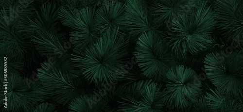 Pine leaves texture background 3D render