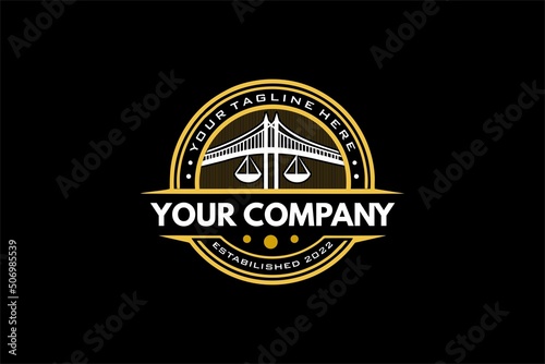 BRIDGE JUSTICE LAW LOGO VINTAGE
