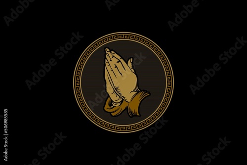PRAY HAND TO GOD LOGO VINTAGE