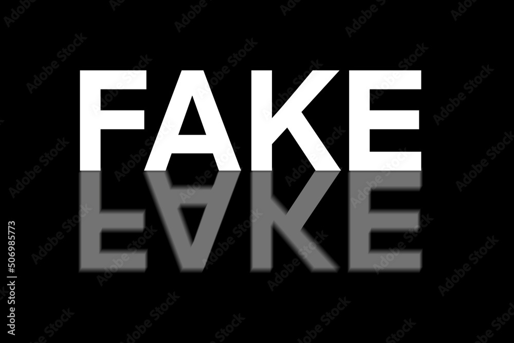 Obraz premium Fake reflection text black background white text illustration 