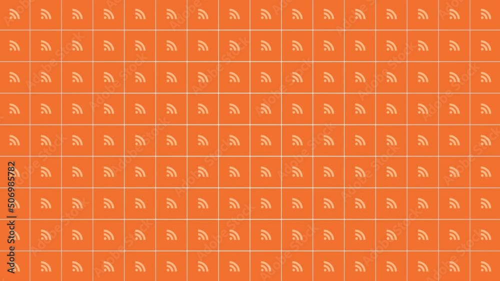 Orange feed icons pattern on social network background, abstract social, business and corporate style background Orange feed icons pattern on social network background, abstract social, business and corporate style background