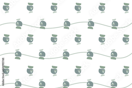 seamless pattern with  boho on pastel background. boho and simple line art concept.