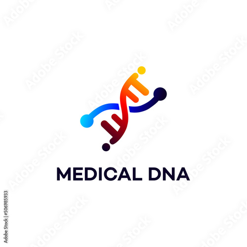 illustration vector graphic of genetic dna logo and icon good for science, research, technology, biology icon