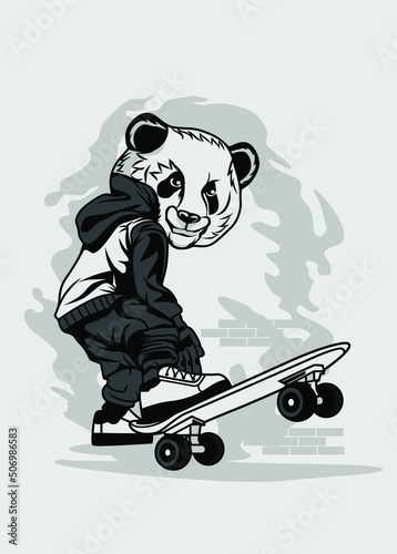 SKATEBOARD PANDA CARTOON
