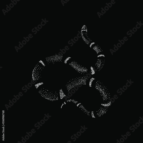 False coral snake hand drawing vector illustration isolated on black background