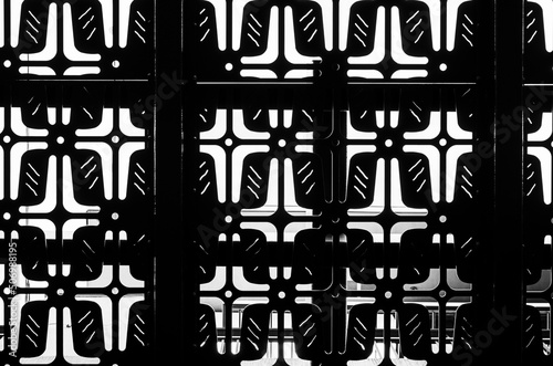 Iron Gated Wall in Monochrome.