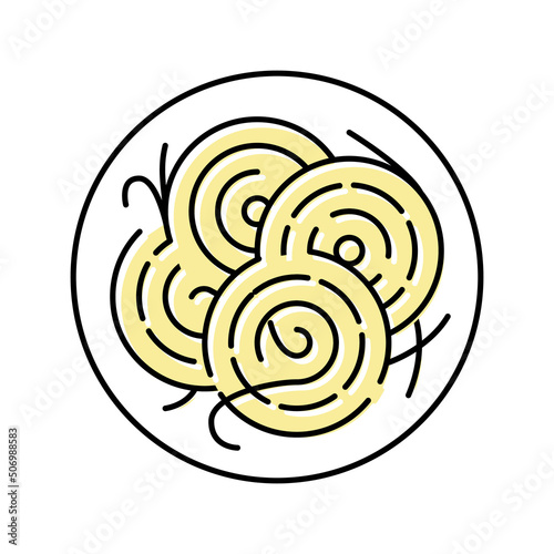 plate pasta color icon vector illustration