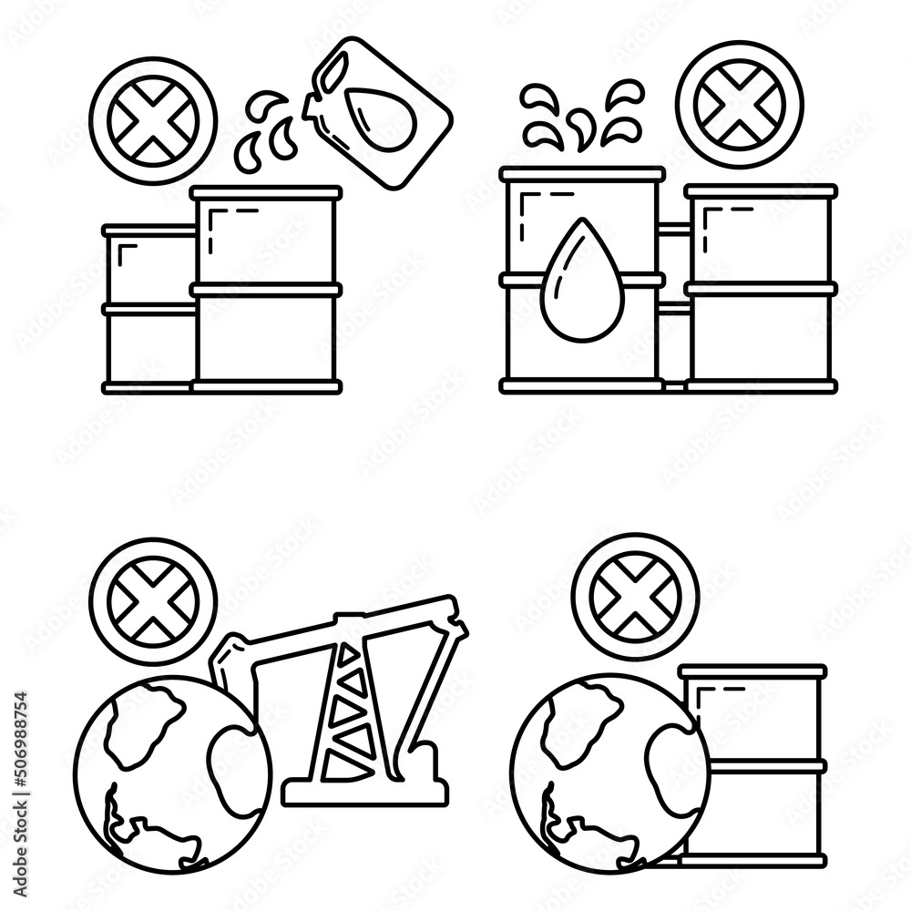 Stop use barrel oil industry, world oil pollution by petroleum concept