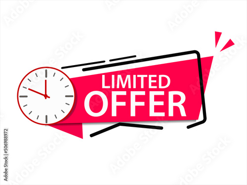 Modern vector banner tape limited offer. time