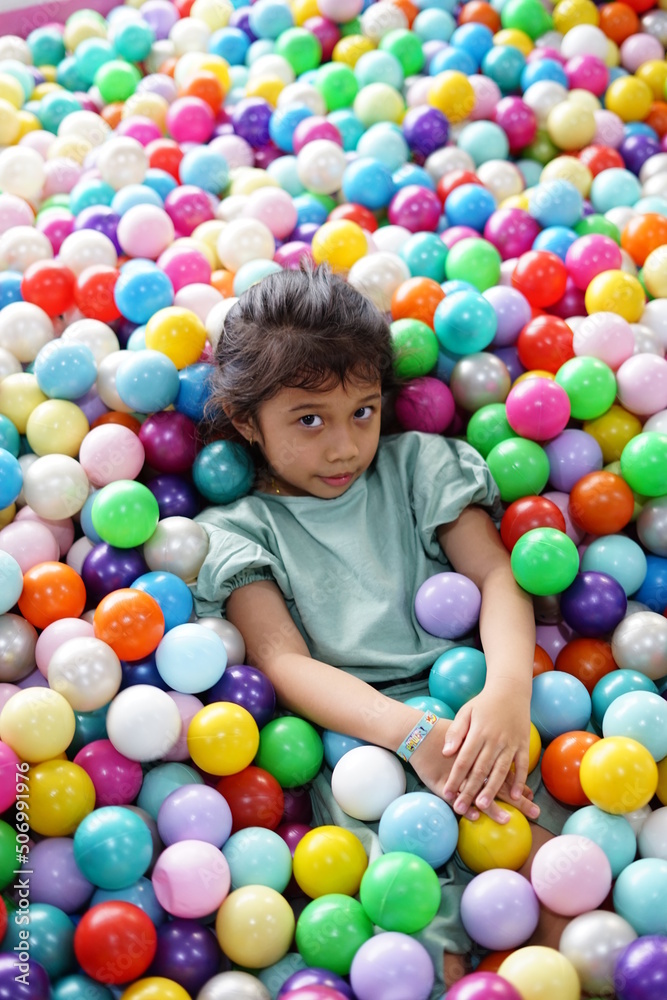 A litle girl play in the playground A litle girl play in the playground