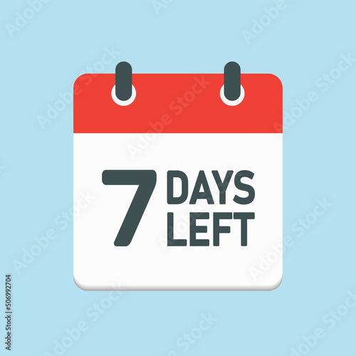 Countdown daily page calendar icon - 7 days left