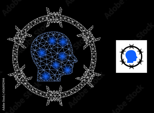 Glossy network citizen jail constellation icon with light spots. Illuminated vector constellation based on citizen jail pictogram. Sparkle frame polygonal citizen jail on a black background.