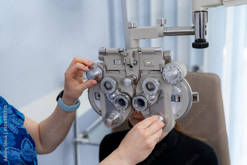 Eye correction equipment. Ophtalmology diagnostic patient eyesight. Eye correction equipment. Ophtalmology diagnostic patient eyesight.