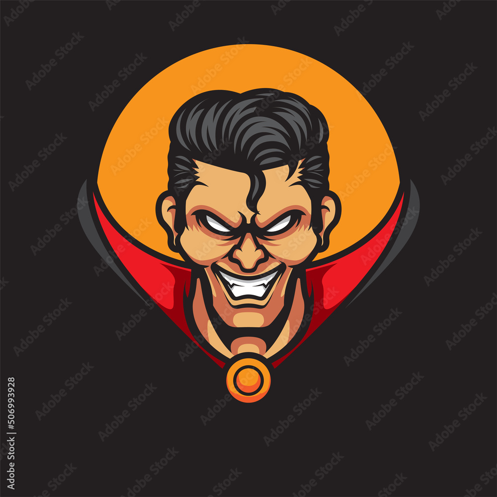DRACULA HEAD E SPORT MASCOT LOGO DRACULA HEAD E SPORT MASCOT LOGO