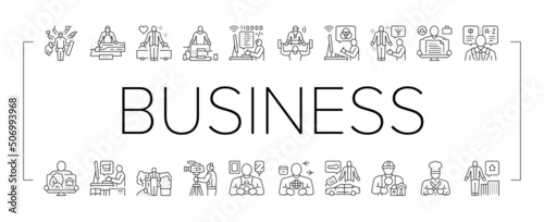 Small Business Worker Occupation Icons Set Vector
