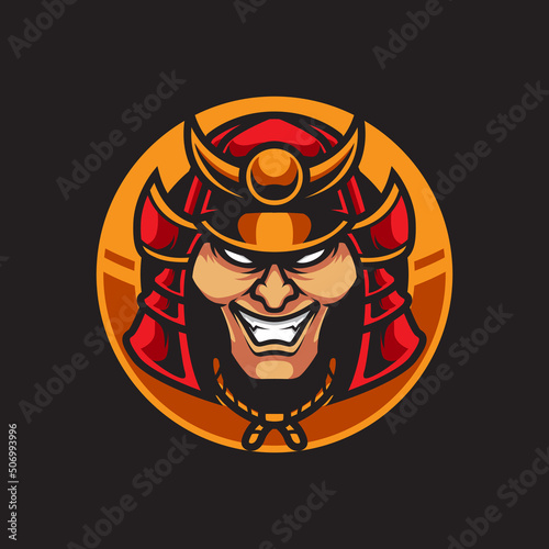SAMURAI HEAD SPORT MASCOT LOGO