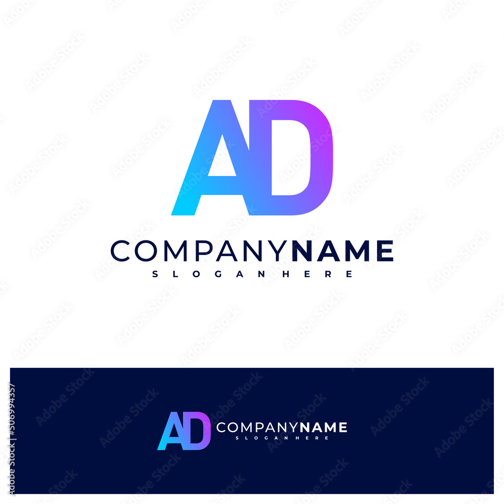 Letter A D logo design vector, Creative A D logo concepts template illustration. Letter A D logo design vector, Creative A D logo concepts template illustration.