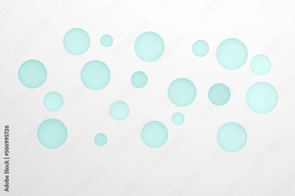 abstract 3d background with blue balls, bubbles on a white background. Beauty concept of natural mineral moisturizing cosmetics. A festive children's birthday card for a newborn. abstract 3d background with blue balls, bubbles on a white background. Beauty concept of natural mineral moisturizing cosmetics. A festive children's birthday card for a newborn.
