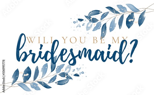 Will You Be My Bridesmaid?calligraphy hand lettering. Bridesmaid request card
