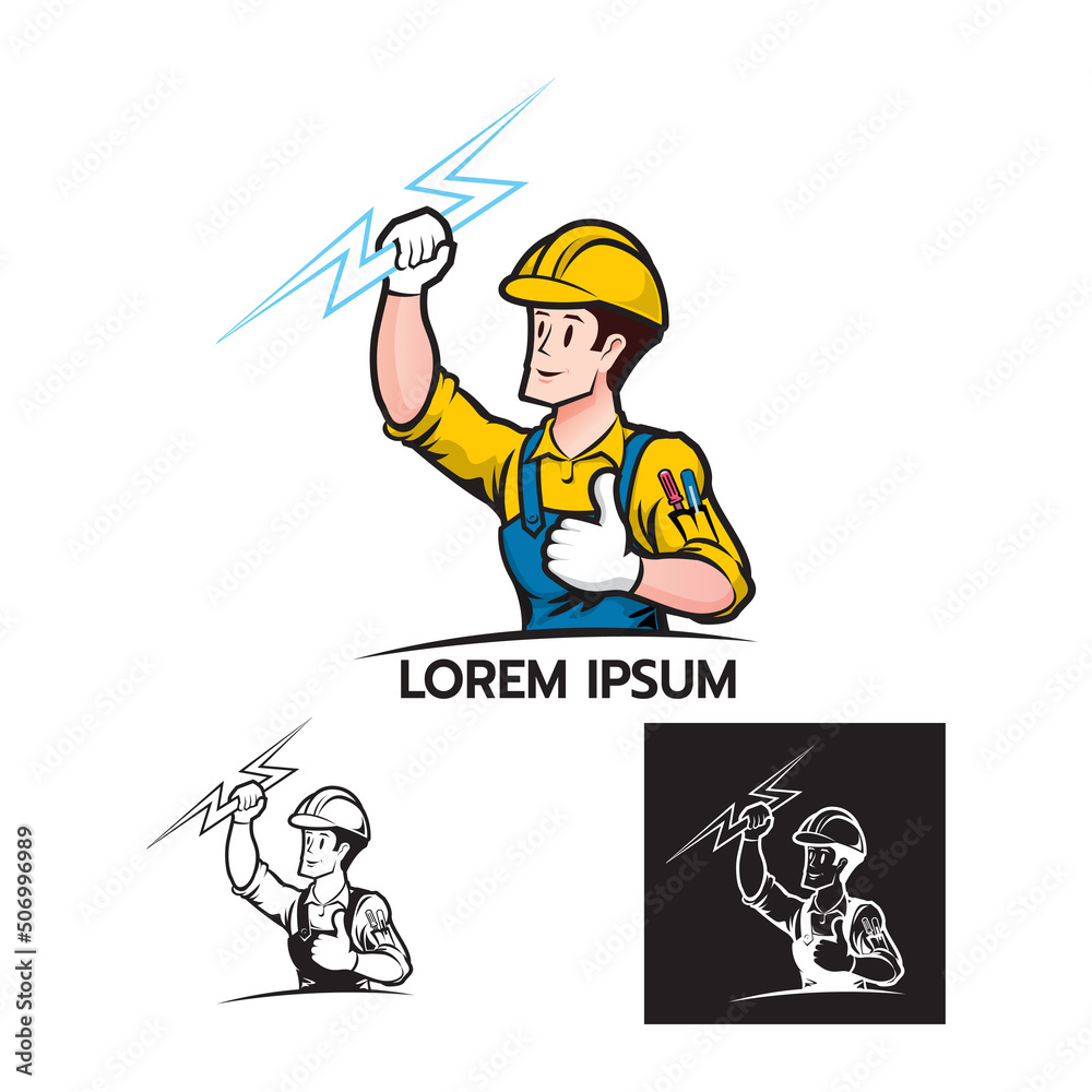Electrician cartoon mascot Electrician cartoon mascot