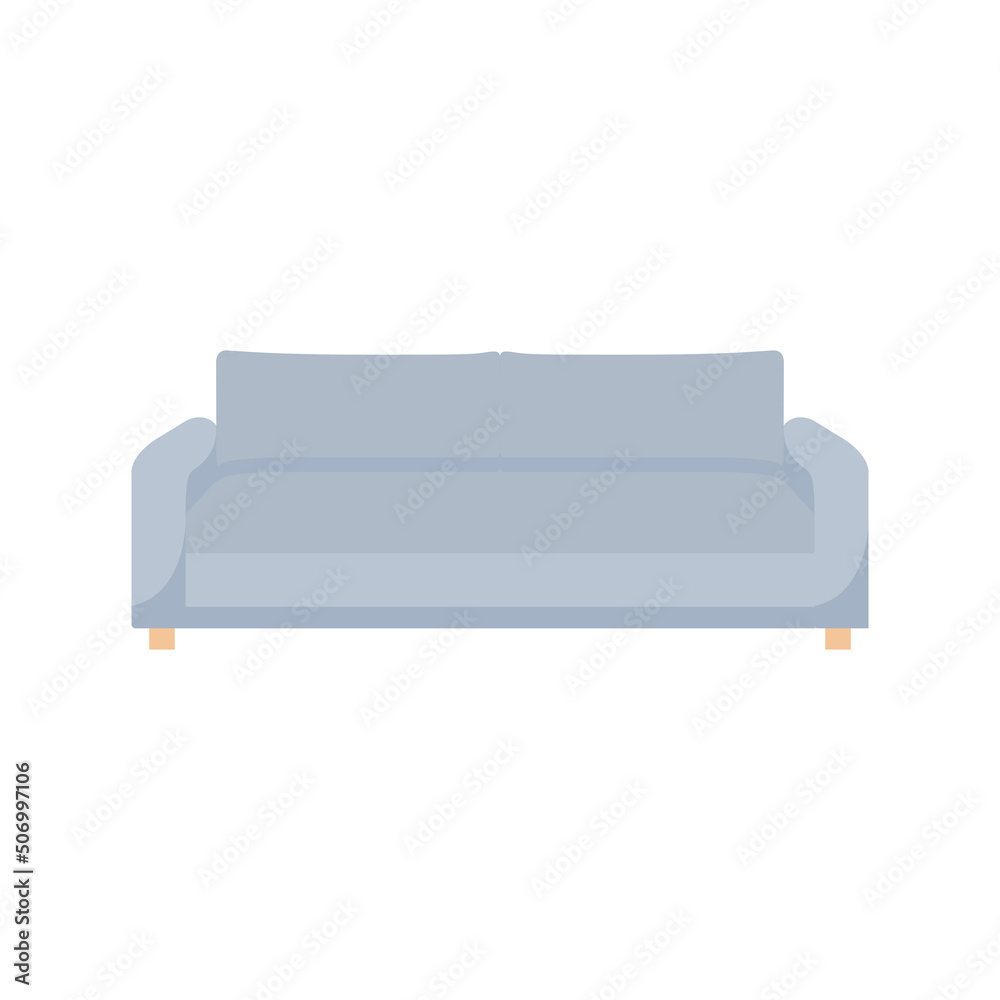 Sofa Flat Illustration. Clean Icon Design Element on Isolated White Background