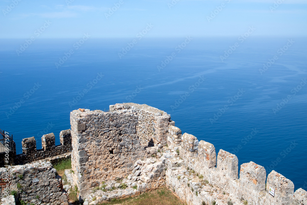 An old medieval fortress and the open sea