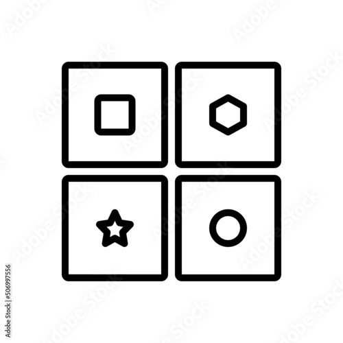Black line icon for sectors