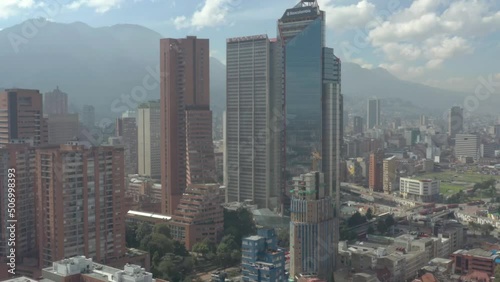 Drone flight, city of bogotá colombia. Buildings photo