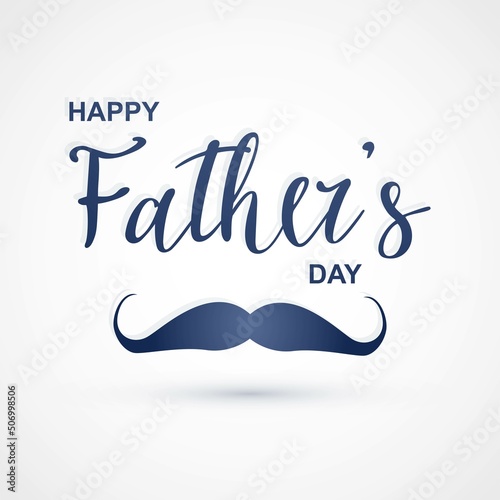 Happy fathers day mustache greeting card background