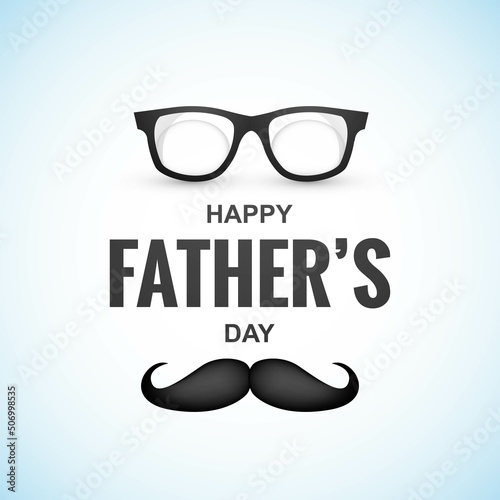 .Happy fathers day spectacles and mustache card design
