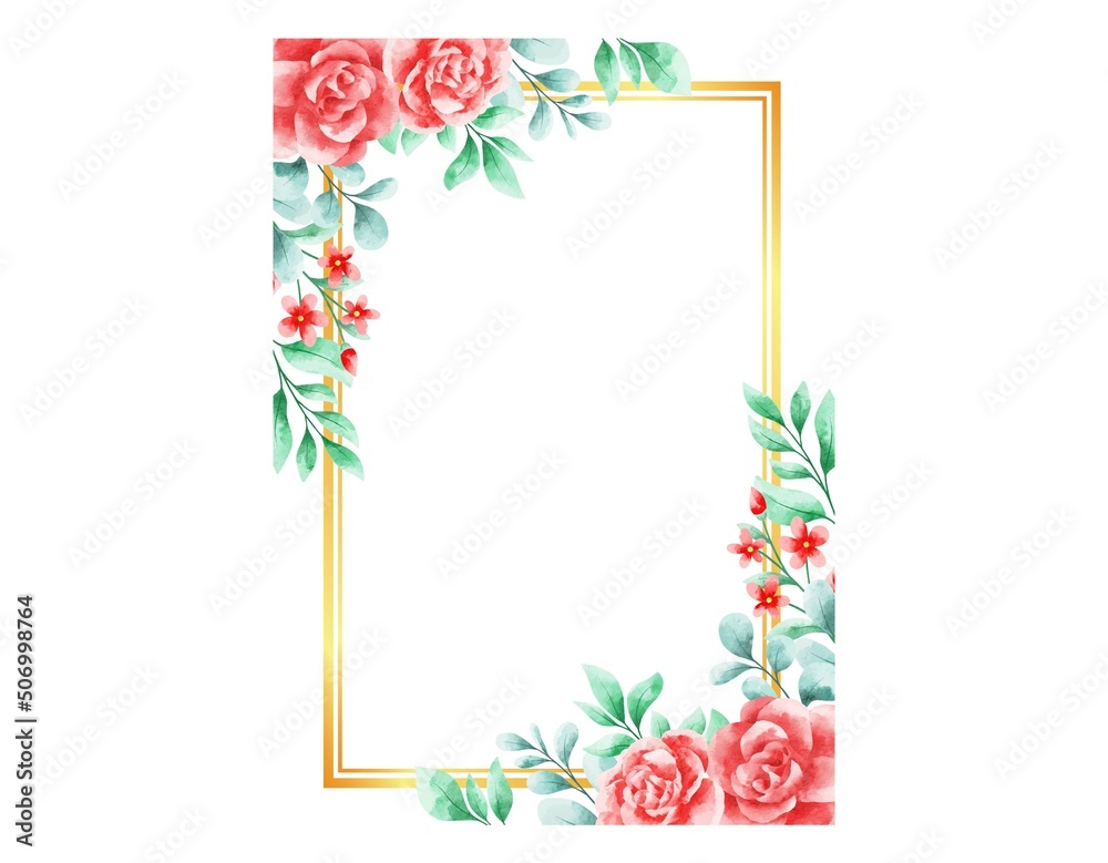 Watercolor Frame Flower Arrangement Watercolor Frame Flower Arrangement