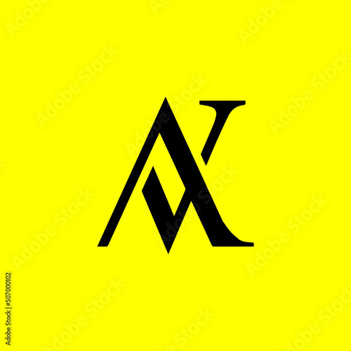 AV Logo Design , Initial Based AV Monogram
