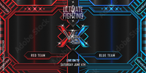 Muay Thai and Boxing fight show poster design realistic 3d metallic background