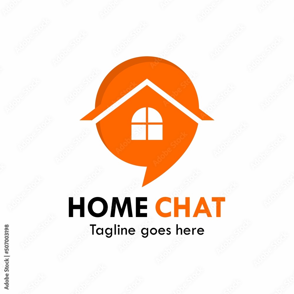 Chat home logo template illustration Chat home logo template illustration