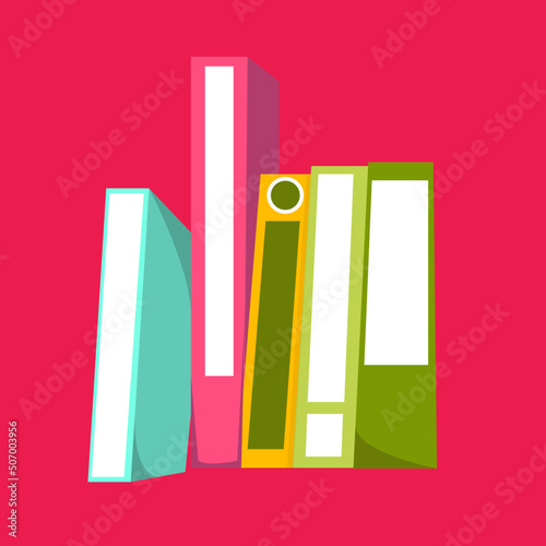 front size, file holder on red screen background office hardware infomation AI