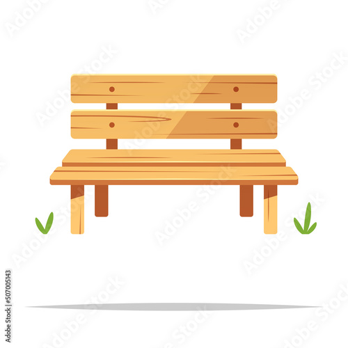 Wooden bench vector isolated illustration