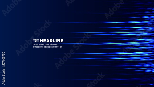 Glowing lines extending to the right internet speed sense vector background