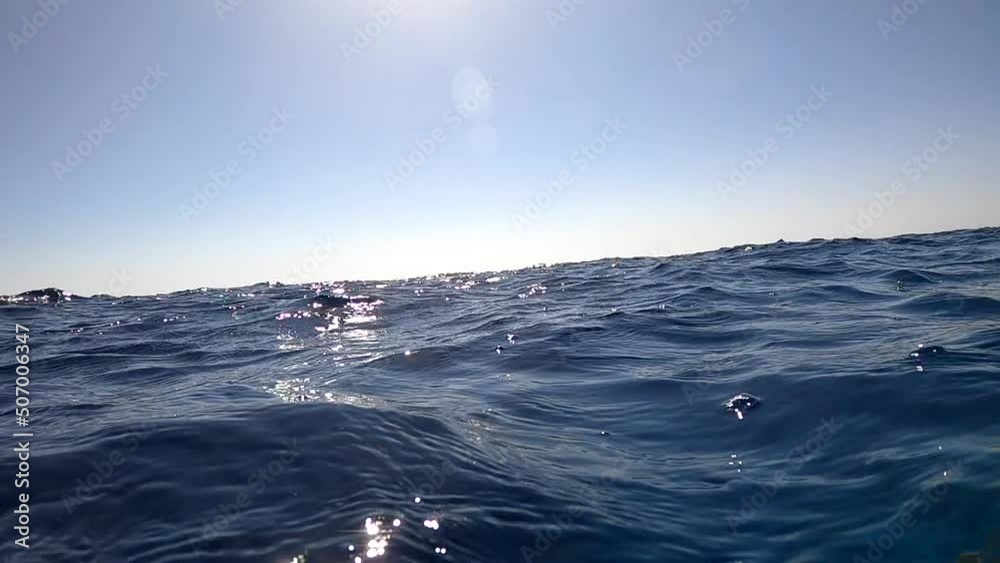 Underwater camera plunges over down into the water and into the depths of Egypt, the Red Sea. hd video