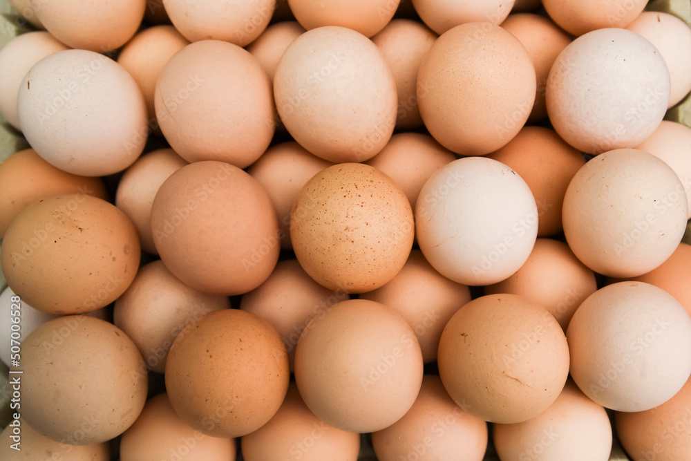 Eggs lying on top of each other in a supermarket for sale. Eggs lying on top of each other in a supermarket for sale.