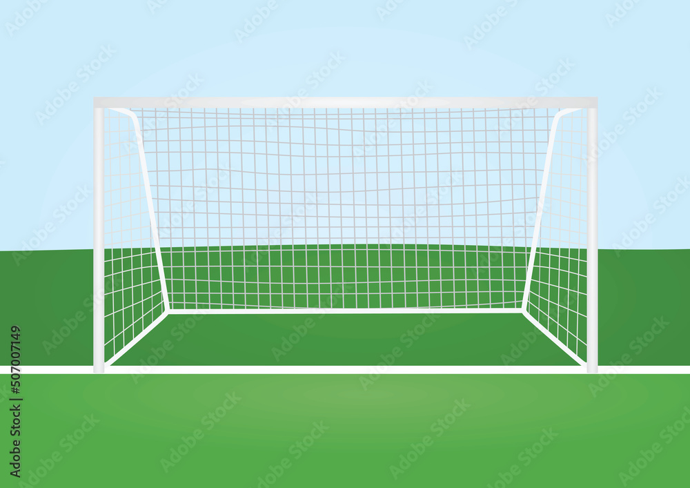 Fototapeta premium Soccer goal posts. vector illustration