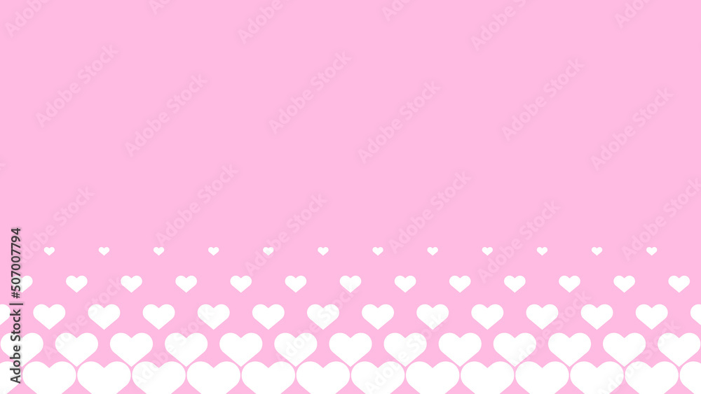 ピンクのハートのグラデーション　Heart halftone