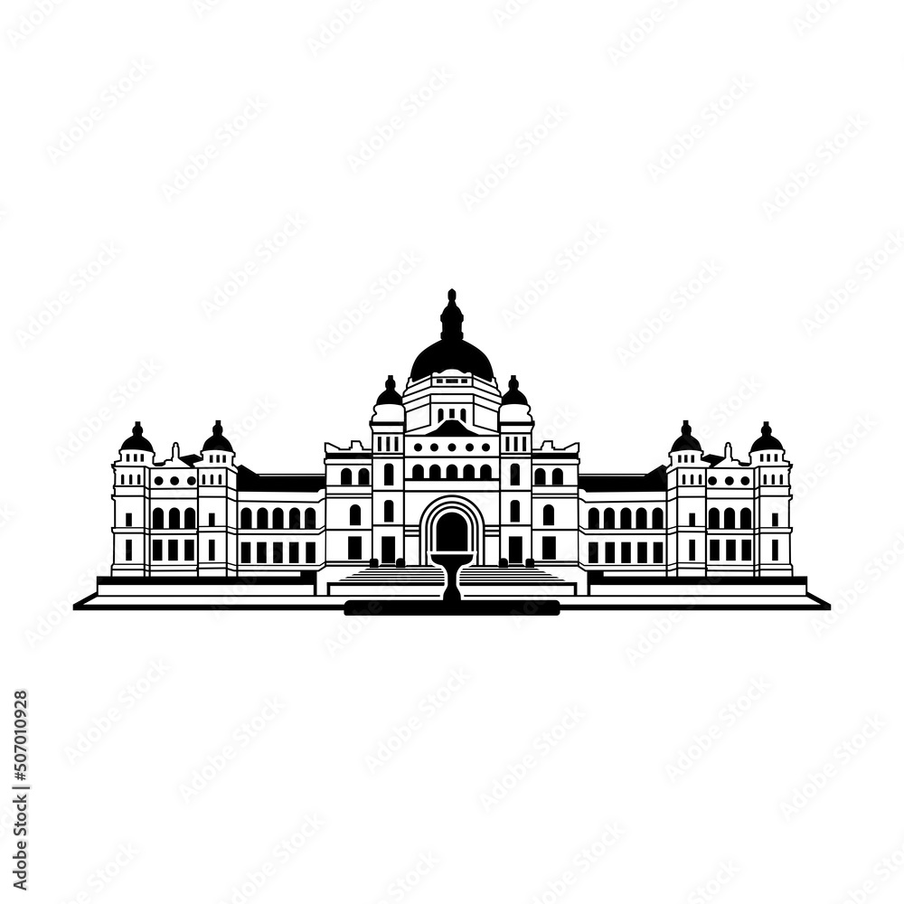 Columbia Parliament Buildings silhouette vector