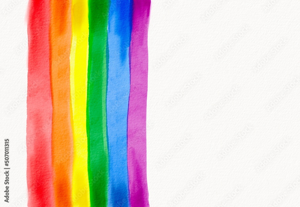 Rainbow  flag watercolor background.LGBT  Pride month texture concept.