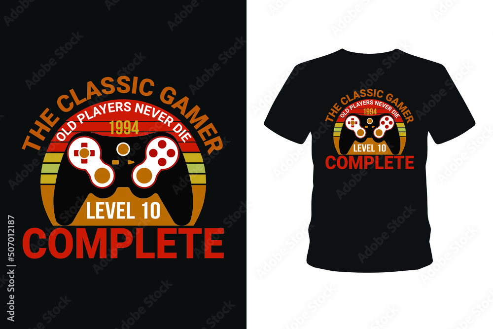Old players never 1985 level 01 complete, Next level unlocked gaming t-shirt design, Vector graphic, typographic poster, vintage, bundle t-shirt, label, badge, logo, icon or t-shirt Old players never 1985 level 01 complete, Next level unlocked gaming t-shirt design, Vector graphic, typographic poster, vintage, bundle t-shirt, label, badge, logo, icon or t-shirt