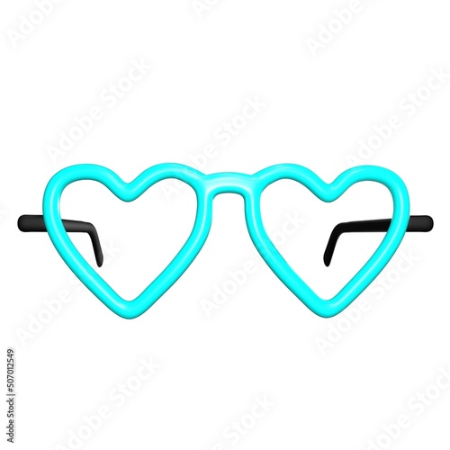 Love glasses with blue sea frames