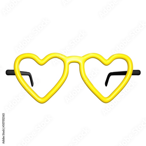 Love glasses with yellow frames