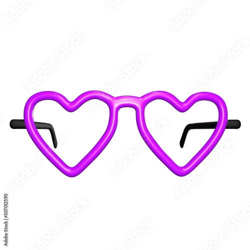 Love glasses with purple frames