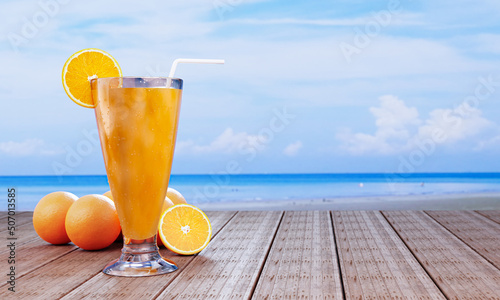 Orange juice in a clear gla...
