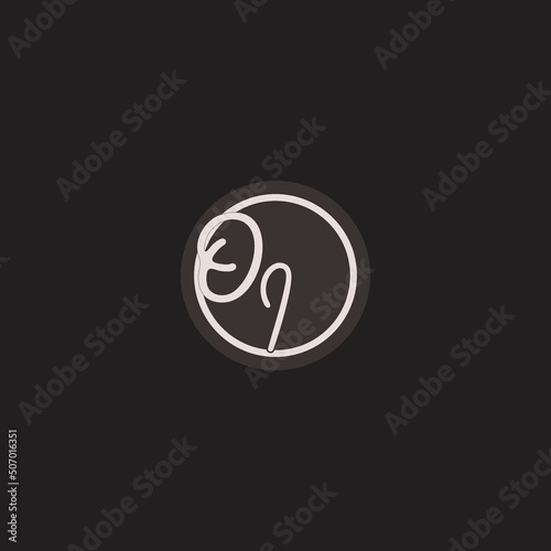 Initials OI logo monogram with creative elegant circle line design